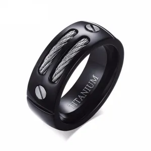 100% Black Titanium Steel Rope Anchor Ring
