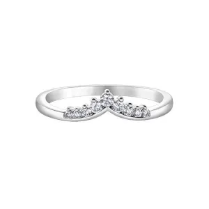 (10K, 14K, 18K) White Gold (0.15ct) Diamond Universal Wedding Band