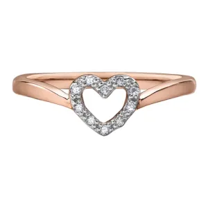 10K Rose Gold (0.05ct) Diamond Heart Promise Ring