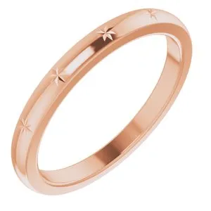 10K Rose Stackable Starburst Ring Size 14