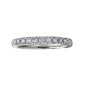 10K White Gold (0.10ct) Pavee Set Diamond Stackable Wedding Band