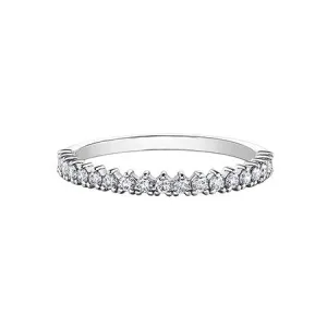 10K White Gold (1.5mm) White Topaz Stackable Wedding Band