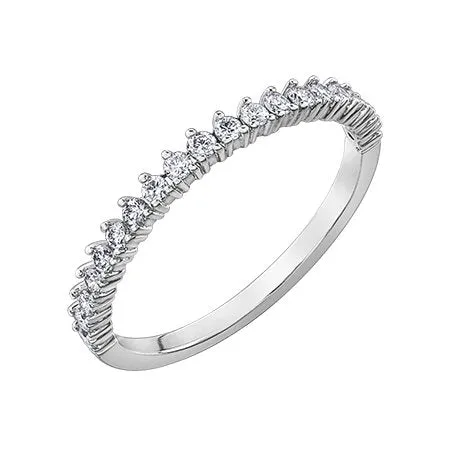 10K White Gold (1.5mm) White Topaz Stackable Wedding Band