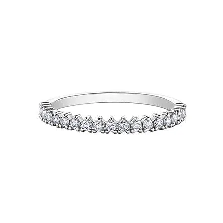 10K White Gold (1.5mm) White Topaz Stackable Wedding Band