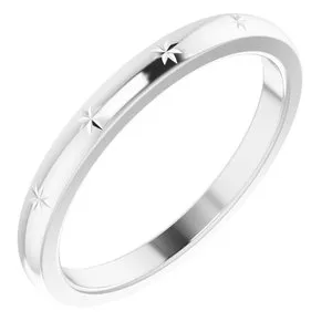 10K White Stackable Starburst Ring Size 9.5