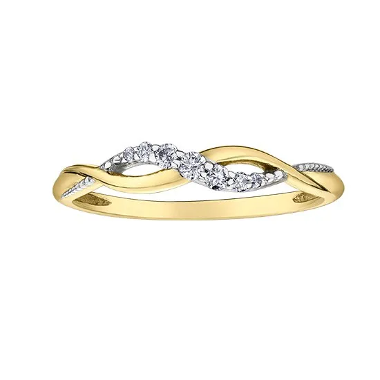 10K Yellow Gold (0.10ct) Diamond Infinity Band