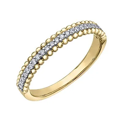 10K Yellow Gold (0.15ct) Diamond Stackable Wedding Band