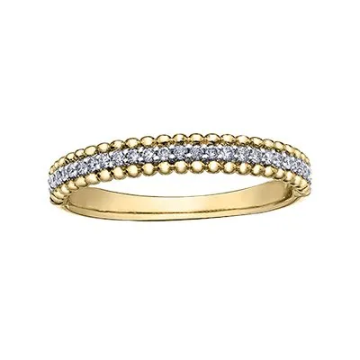 10K Yellow Gold (0.15ct) Diamond Stackable Wedding Band