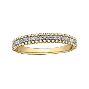 10K Yellow Gold (0.15ct) Diamond Stackable Wedding Band