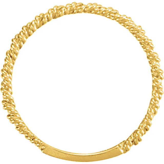 10k Yellow Gold 2mm Twisted Rope Band, Size 7
