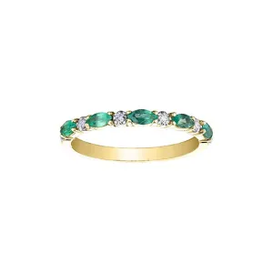 10K Yellow Gold Emerald and Diamond Ring