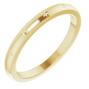 10K Yellow Stackable Starburst Ring Size 8