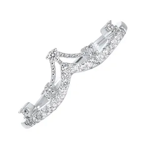 10KT White Gold & Diamond Classic Book Stackable Fashion Ring  - 1/5 ctw