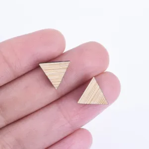 11*10mm Laser Cut Triangle Geometric Wood Charm Earring Supplies Laser Cut Wood Wood Cabochons 6pcs 10261171