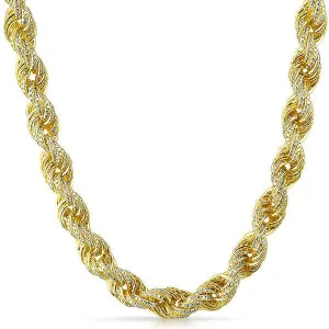11mm Gold 925 Silver Iced Out Rope Chain
