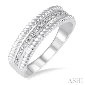 1/20 ctw Round Cut Diamond Rope Ring in Sterling Silver