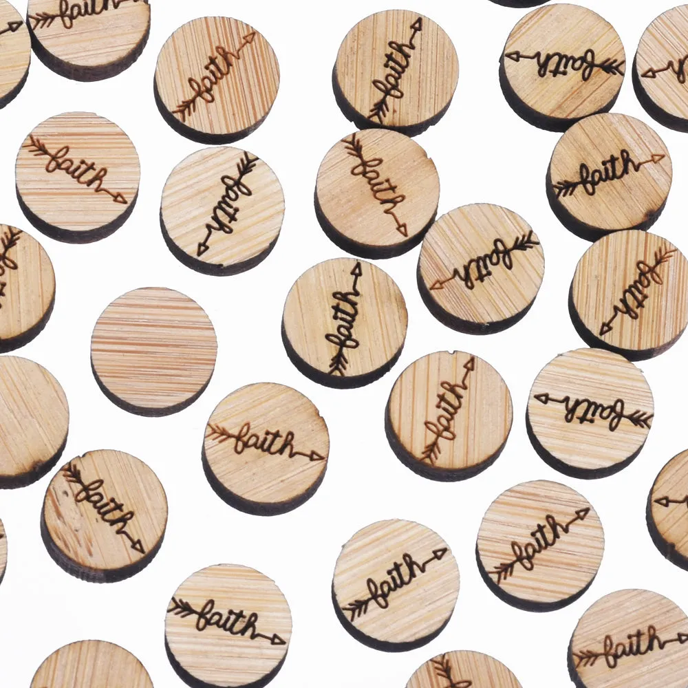 12*12mm Baith Arrow Round Wood Charm Laser cut wooden earrings laser cut jewelry Engraved Cabochons 6pcs 10261170
