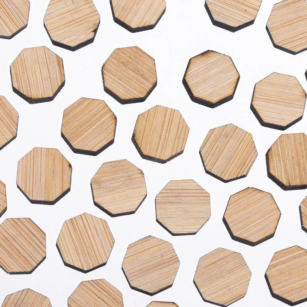 12*12mm Hexagon Geometric Laser Cut wooden cabochons wooden earings wood cut slice disc charm Stud Earring 6pcs 10261154