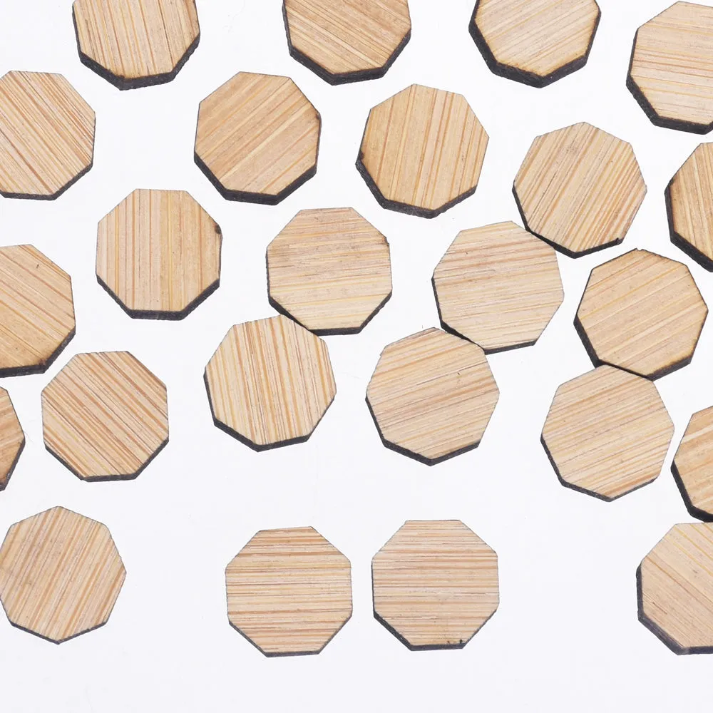 12*12mm Hexagon Geometric Laser Cut wooden cabochons wooden earings wood cut slice disc charm Stud Earring 6pcs 10261154