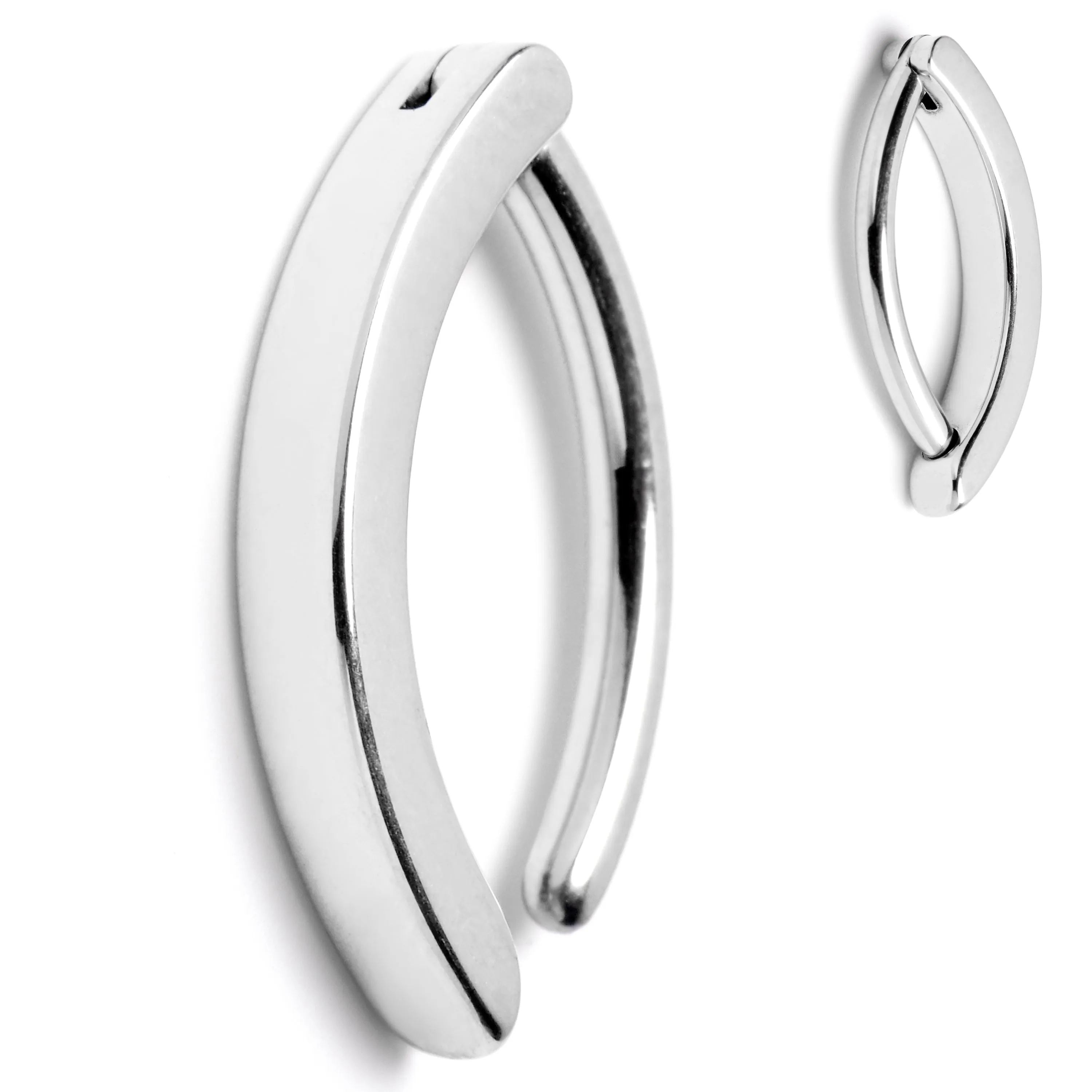 14 Gauge 1/2 ASTM F-136 Implant Grade Titanium Hinged Hoop Belly Ring