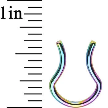 14 Gauge 5/8 Rainbow Anodized Titanium Septum Retainer