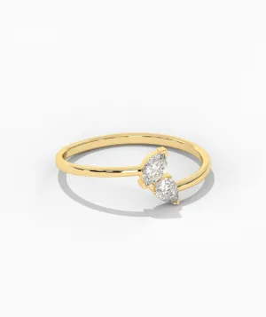 14K Gold Duo Diamond Ring