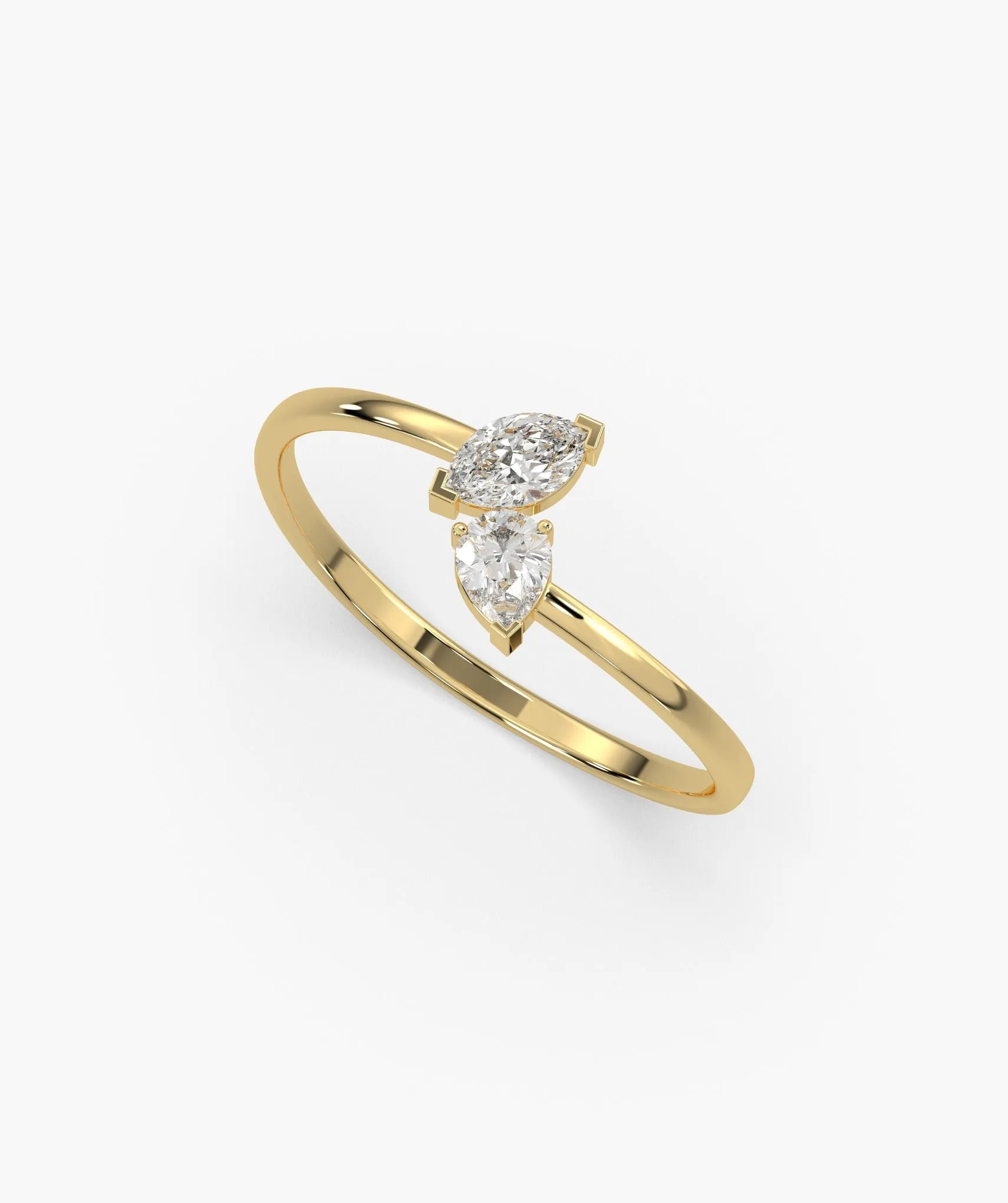 14K Gold Duo Diamond Ring