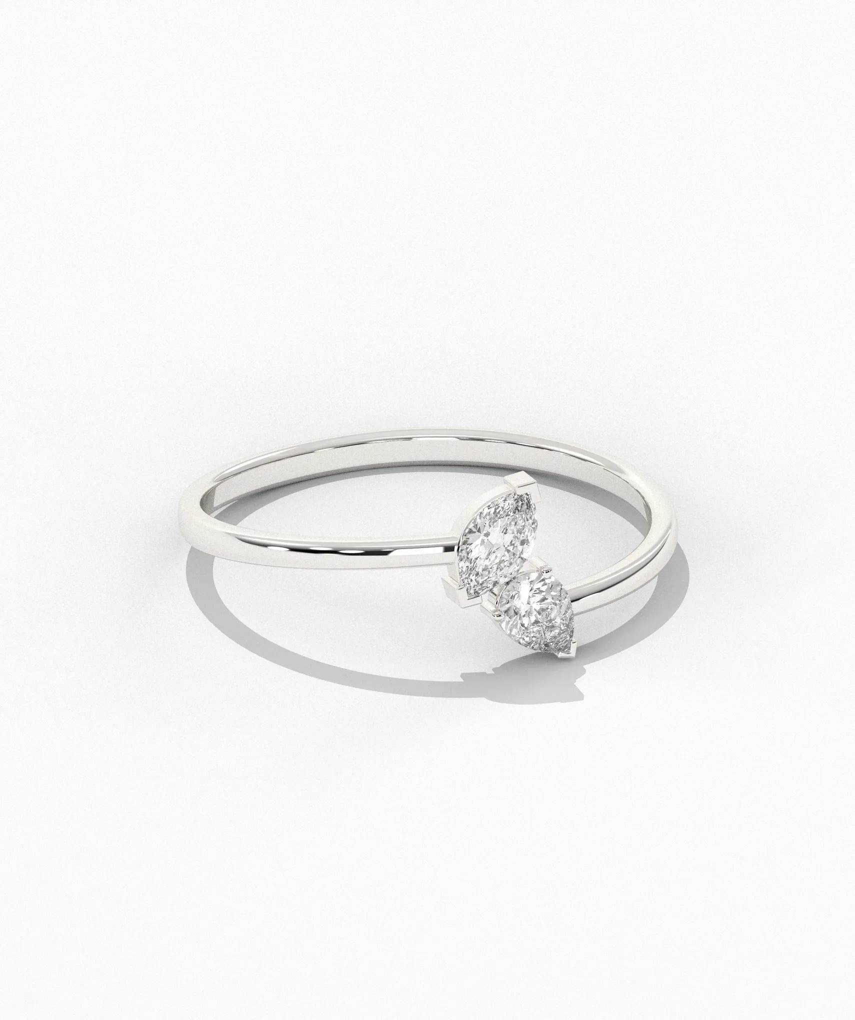 14K Gold Duo Diamond Ring