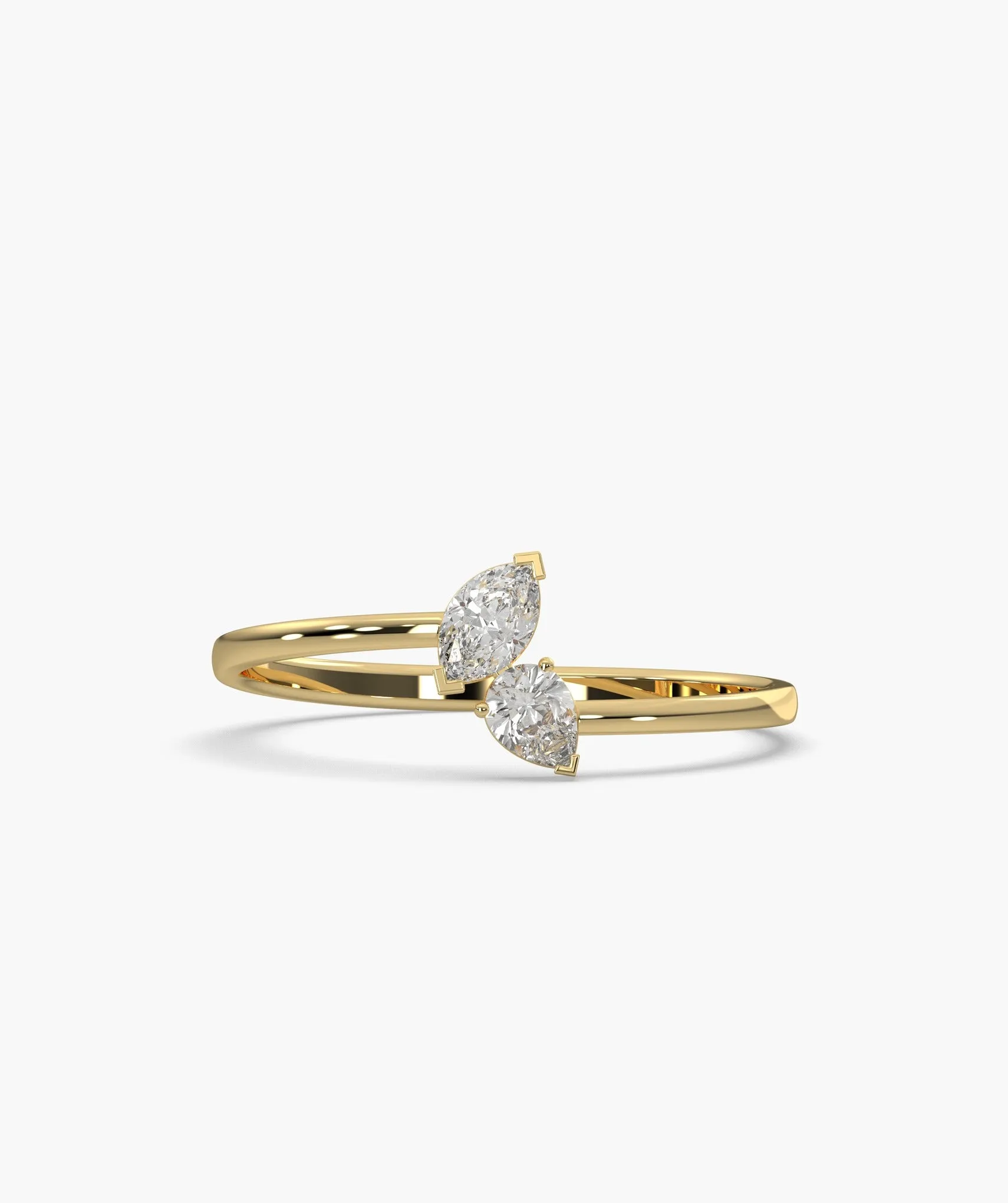 14K Gold Duo Diamond Ring