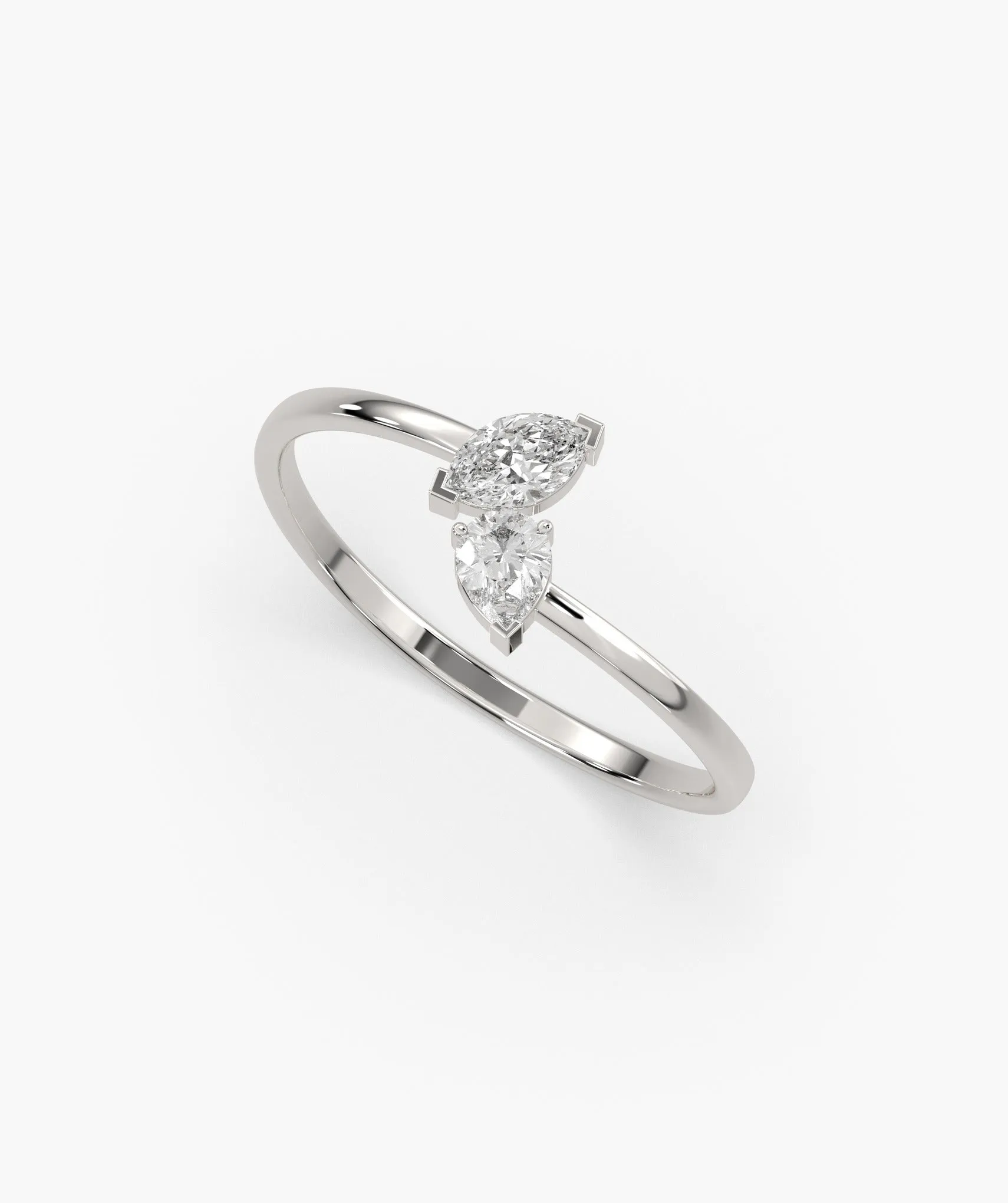 14K Gold Duo Diamond Ring