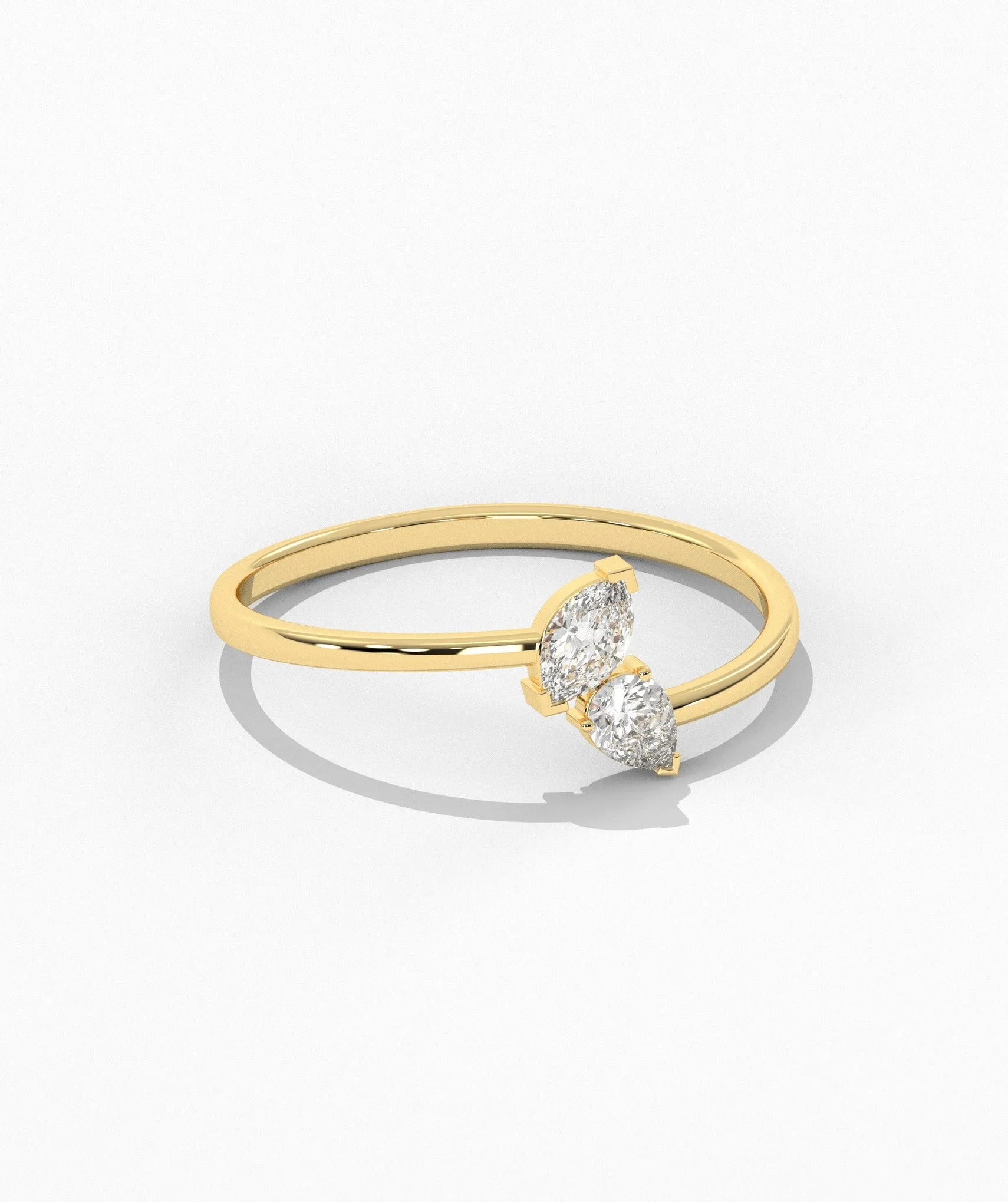 14K Gold Duo Diamond Ring