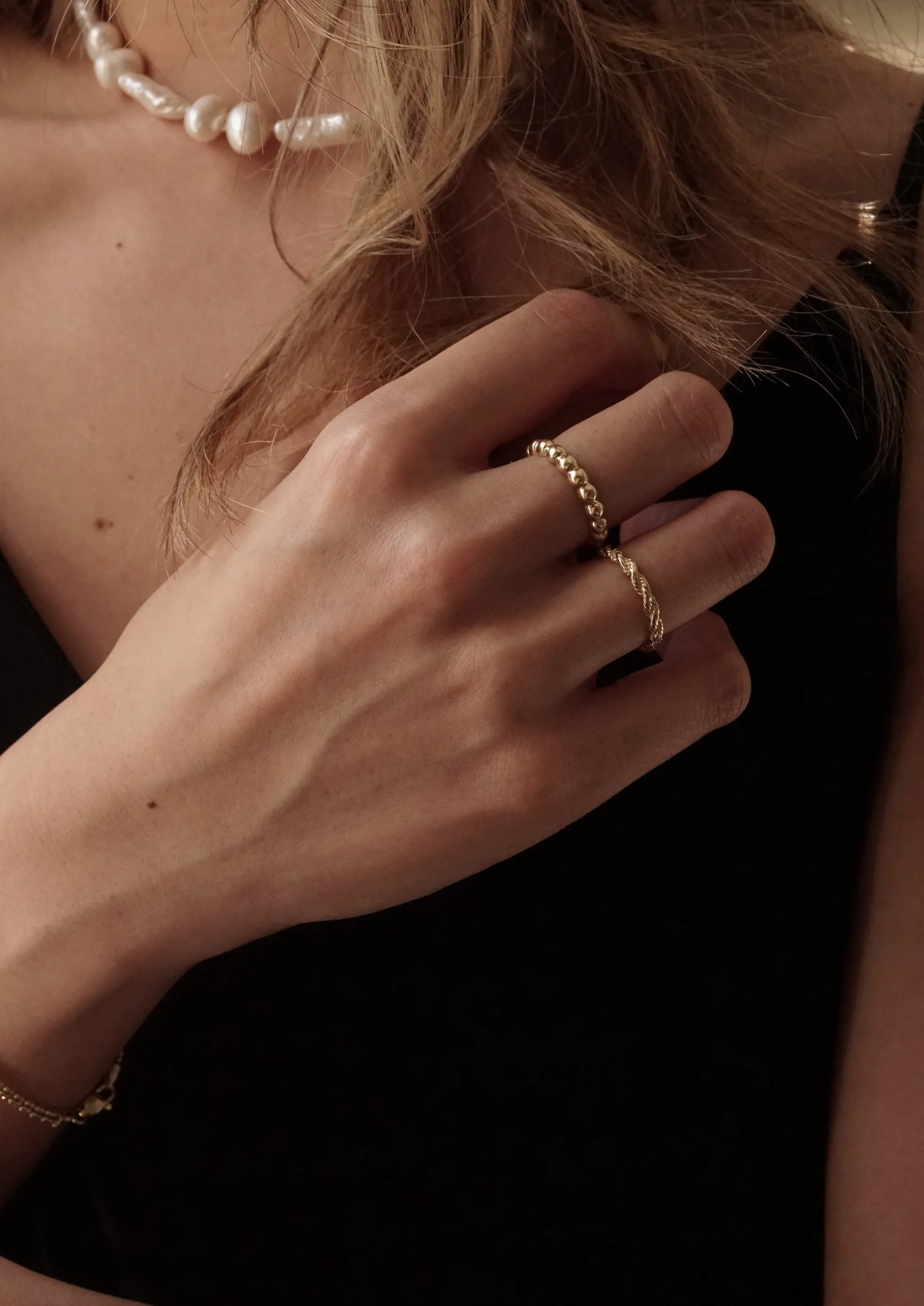 14k Gold Vintage Rope Ring