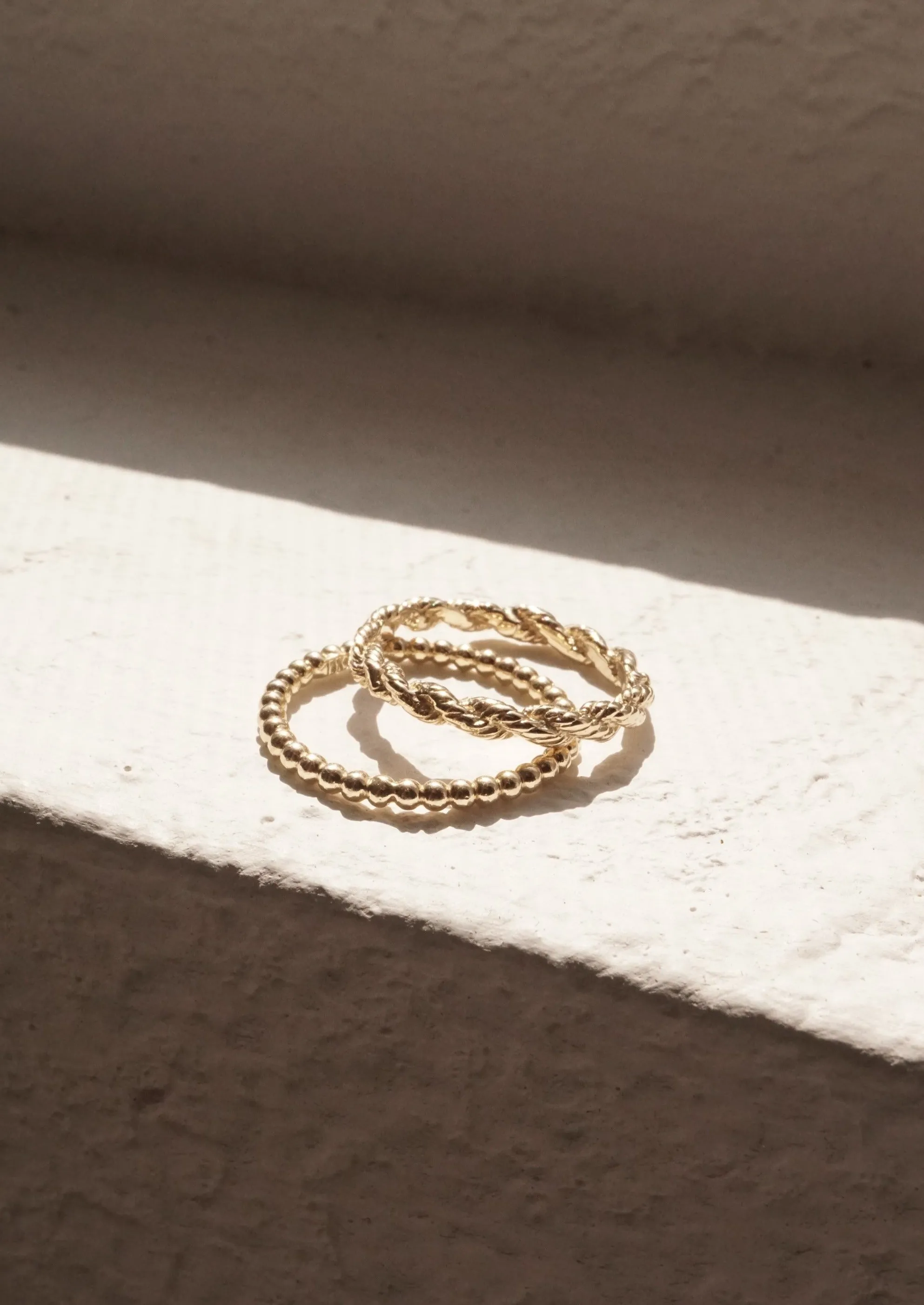 14k Gold Vintage Rope Ring