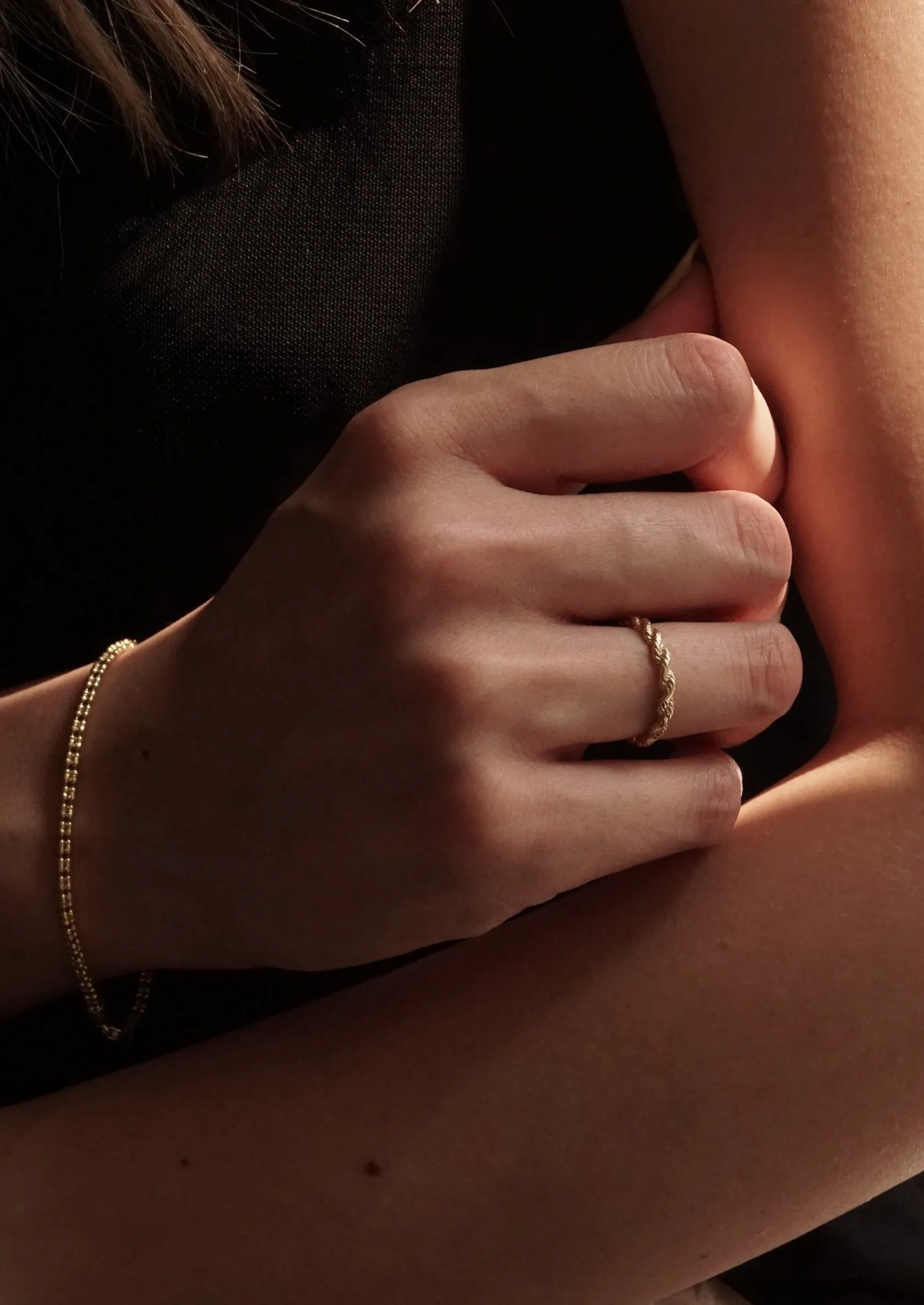 14k Gold Vintage Rope Ring