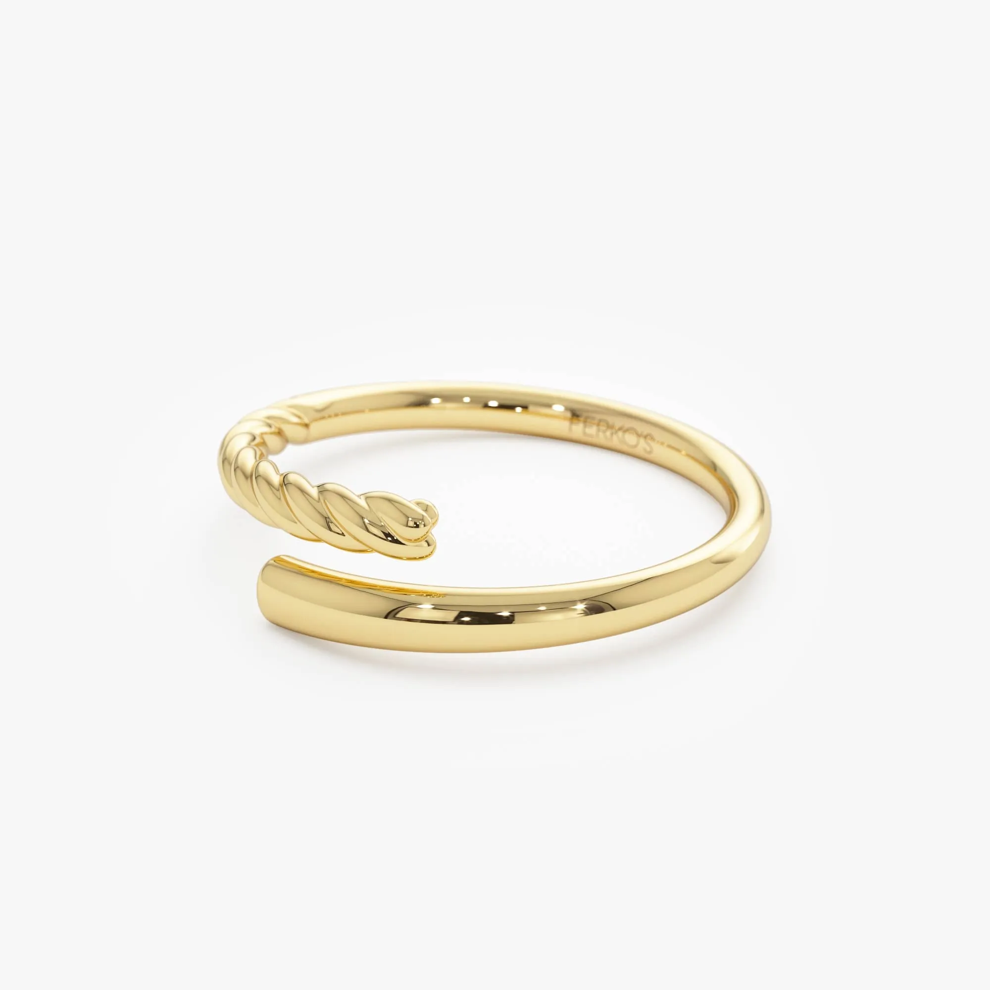 14k Open Band Twist Rope Design Ring