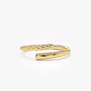 14k Open Band Twist Rope Design Ring