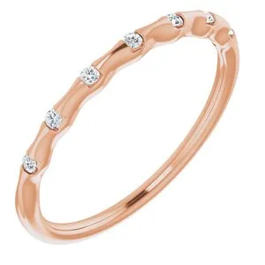14K Rose .06 CTW Natural Diamond Stackable Ring