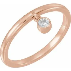 14K Rose 1/10 CT Diamond Fringe Ring