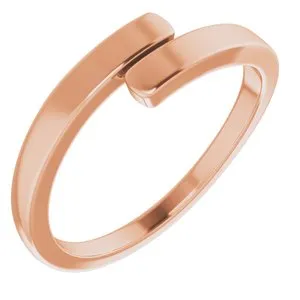 14K Rose Engravable Bypass Ring
