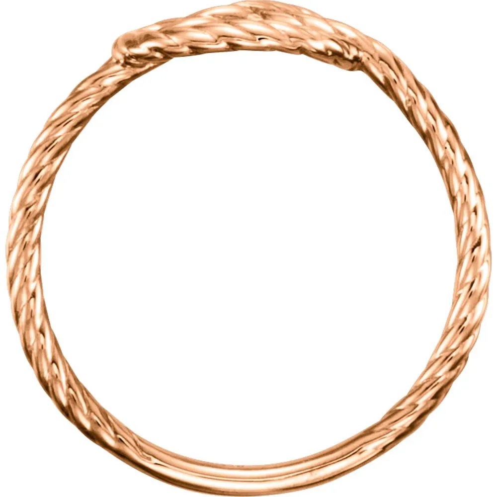 14k Rose Gold Rope Knot Ring, Size 7