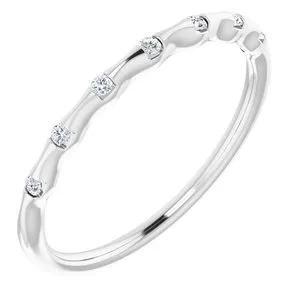 14K White .06 CTW Diamond Stackable Ring