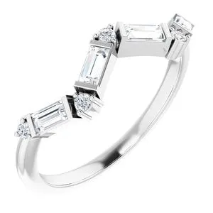 14K White 1/3 CTW Diamond Stackable Ring
