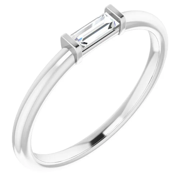 14K White 1/8 CTW Diamond Stackable Ring