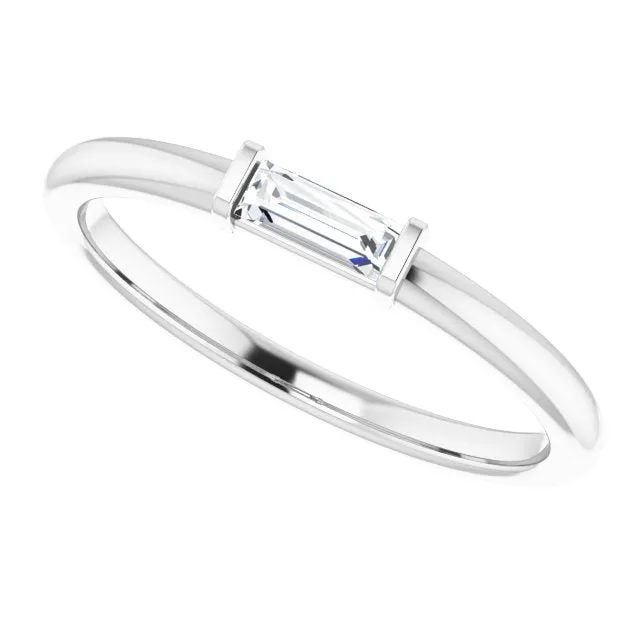 14K White 1/8 CTW Diamond Stackable Ring