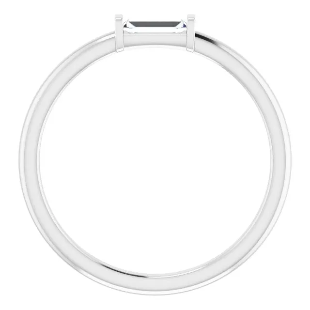 14K White 1/8 CTW Diamond Stackable Ring