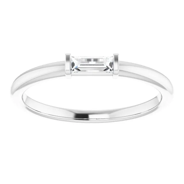 14K White 1/8 CTW Diamond Stackable Ring