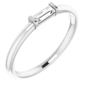 14K White 1/8 CTW Diamond Stackable Ring