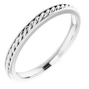 14K White 2 mm Rope Band Size 6.5