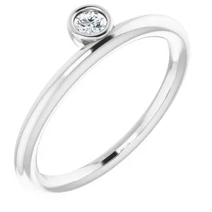 14K White 3 mm Round Forever One™ Moissanite Ring