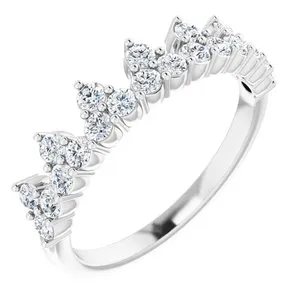 14K White 5/8 CTW Lab-Grown Diamond Stackable Ring